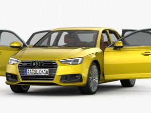 audi a4 s-line 2016 detailed interior Modèle 3D