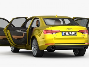 audi a4 s-line 2016 detailed interior Modèle 3D