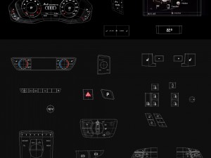 audi a4 s-line 2016 detailed interior Modèle 3D