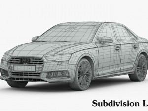 audi a4 s-line 2016 detailed interior Modèle 3D