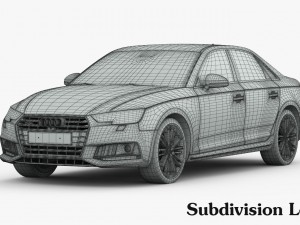 audi a4 s-line 2016 detailed interior Modèle 3D