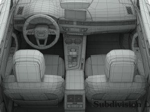 audi a4 s-line 2016 detailed interior Modèle 3D