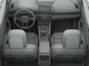 audi a4 s-line 2016 detailed interior Modèle 3D