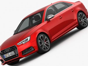 interior detalhado do audi s4 2016 Modelo 3D