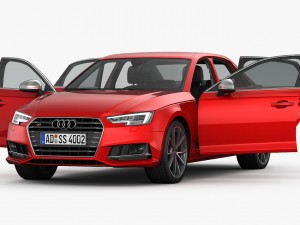 audi s4 2016 detailed interior 3D 모델