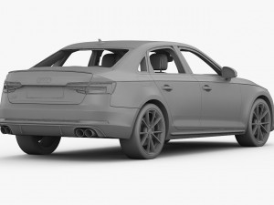 audi s4 2016 detailed interior 3D 모델