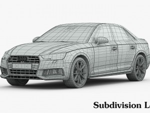 audi s4 2016 detailed interior 3D 모델