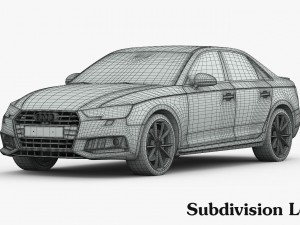 audi s4 2016 detailed interior 3D 모델
