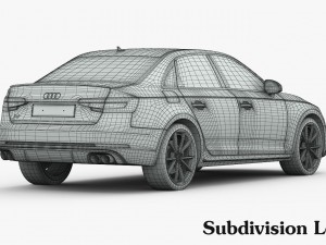 audi s4 2016 detailed interior 3D 모델