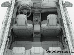 audi s4 2016 detailed interior 3D 모델