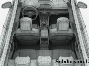audi s4 2016 detailed interior 3D 모델