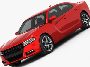 Dodge Charger R-T 2015 gedetailleerd interieur 3D Model