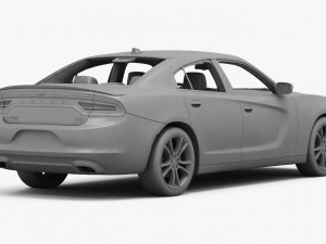 dodge charger r-t 2015 detailed interior 3D Модель