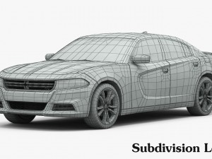 dodge charger r-t 2015 detailed interior 3D Модель
