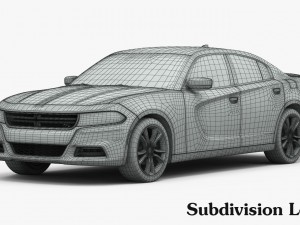 dodge charger r-t 2015 detailed interior 3D Модель