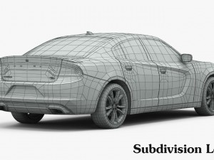 dodge charger r-t 2015 detailed interior 3D Модель