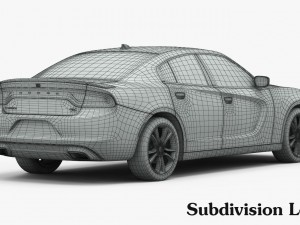dodge charger r-t 2015 detailed interior 3D Модель