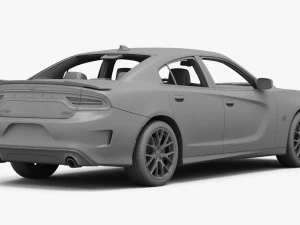 Dodge Charger SRT 392 2015 Detaillierte Innenausstattung 3D Modell