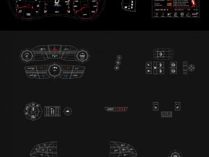 Dodge Charger SRT 392 2015 Detaillierte Innenausstattung 3D Modell
