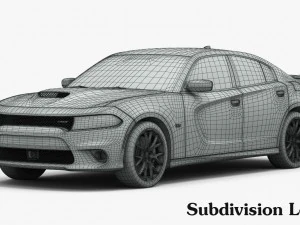 Dodge Charger SRT 392 2015 Detaillierte Innenausstattung 3D Modell