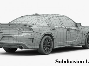 Dodge Charger SRT 392 2015 Detaillierte Innenausstattung 3D Modell
