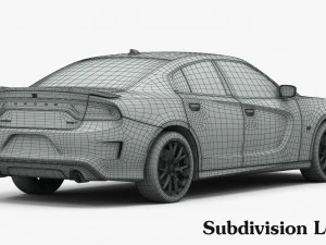 Dodge Charger SRT 392 2015 Detaillierte Innenausstattung 3D Modell