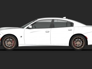 dodge charger srt hellcat 2015 detailed interior Model 3D