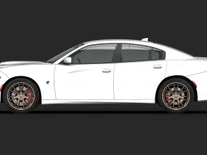 dodge charger srt hellcat 2015 detailed interior 3D Model