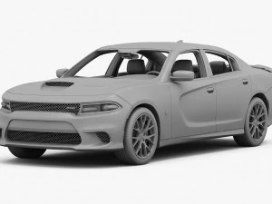dodge charger srt hellcat 2015 detailed interior 3D Model