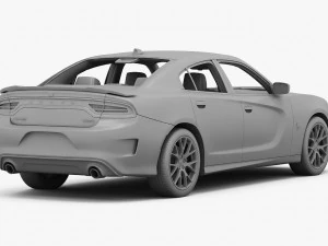 dodge charger srt hellcat 2015 detailed interior 3D Model