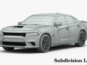 dodge charger srt hellcat 2015 detailed interior Model 3D