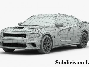 dodge charger srt hellcat 2015 detailed interior 3D Model
