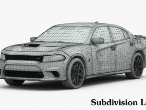 dodge charger srt hellcat 2015 detailed interior Model 3D