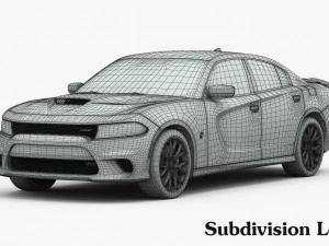 dodge charger srt hellcat 2015 detailed interior 3D Model