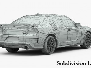 dodge charger srt hellcat 2015 detailed interior Model 3D