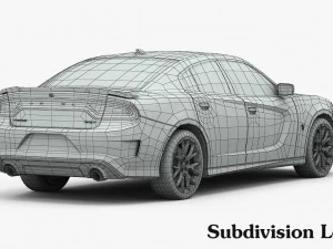 dodge charger srt hellcat 2015 detailed interior 3D Model