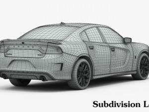 dodge charger srt hellcat 2015 detailed interior Model 3D