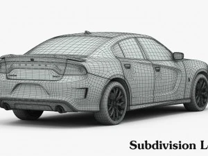 dodge charger srt hellcat 2015 detailed interior 3D Model