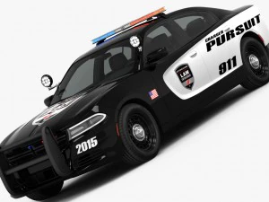 dodge charger pursuit 2015 detailed interior 3D Model