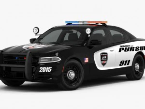 dodge charger pursuit 2015 detailed interior 3D Model
