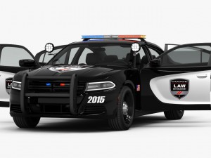 dodge charger pursuit 2015 detailed interior 3D Model