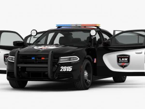 dodge charger pursuit 2015 detailed interior 3D Model