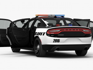 dodge charger pursuit 2015 detailed interior 3D Model