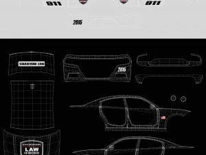 dodge charger pursuit 2015 detailed interior 3D Model