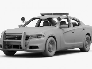 dodge charger pursuit 2015 detailed interior 3D Model