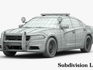 dodge charger pursuit 2015 detailed interior 3D Model