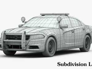 dodge charger pursuit 2015 detailed interior 3D Model