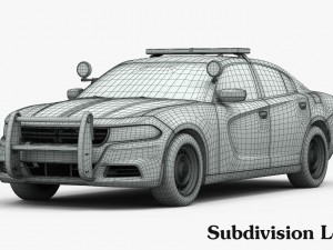 dodge charger pursuit 2015 detailed interior 3D Model