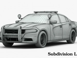 dodge charger pursuit 2015 detailed interior 3D Model