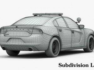 dodge charger pursuit 2015 detailed interior 3D Model